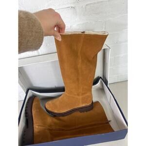 Caslon Womens Mimmow Water Resistant Boot Brown Leather Lined Knee High Size 7M